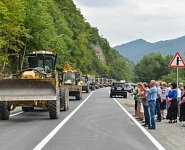 Горную дорогу в Кобанском ущелье в Северной Осетии отремонтировали