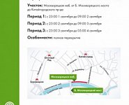 Участок Москворецкой набережной в Москве будут перекрывать по ночам с 1 по 4 сентября