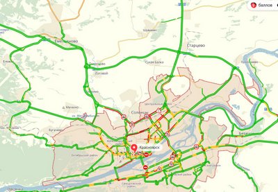 Пробки в Красноярске достигли 9 баллов в последний день лета