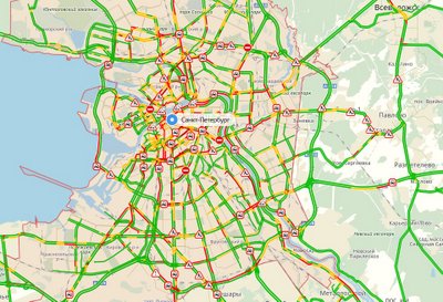 Петербург «стоит» в 8-балльных пробках