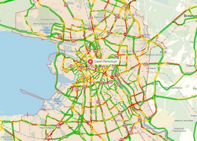 Пробки в Санкт-Петербурге вновь достигли 9 баллов