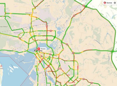 Пробки в Казани достигли 10 баллов из-за снегопада