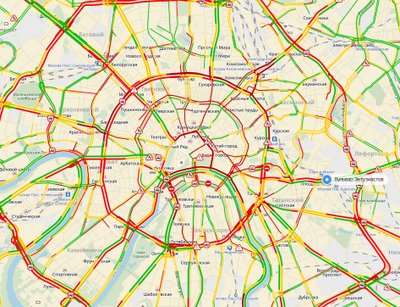 Москва стоит в 9-балльных пробках