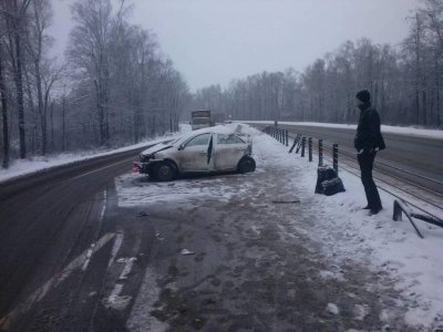 На трассе М-7 Волга в Чувашии фура сбила участников другой аварии