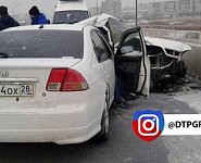 Водитель Toyota Mark II погиб в ДТП на мосту в Благовещенске